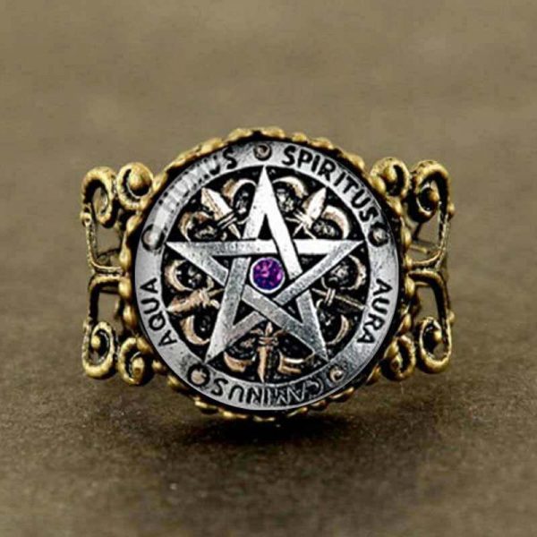 Wiccan Ring Bronze Plated
