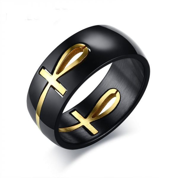 Stainless steel ankh ring