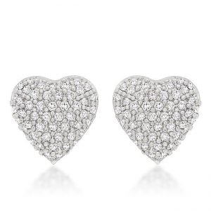 Special Pave Heart Earrings
