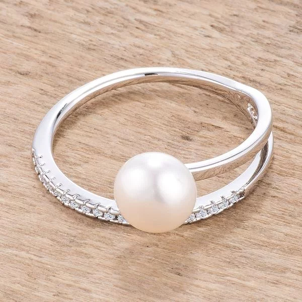 June Pearl birthstone ring